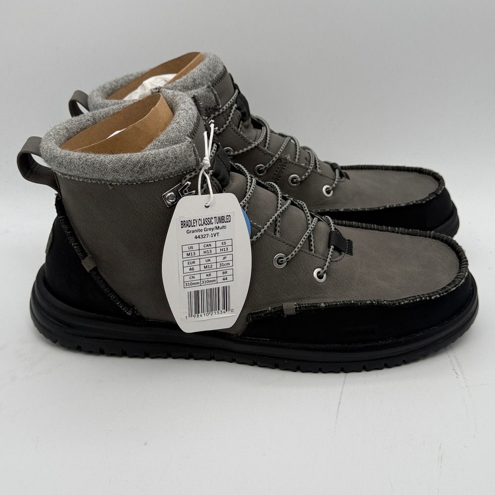 HEYDUDE Bradley Classic Tumbled Shoes Mens Size 13 Granite Grey Multi 44327-1VT